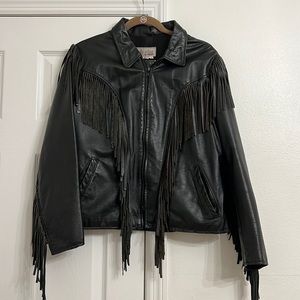 Vintage Club Elite by brooks genuine leather jacket with fringe